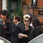 Kelly Osbourne outside the site of the funeral